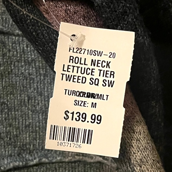 🏷️ talk of the walk • multicolor patchwork rolled mock neck tunic sweater - Picture 13 of 16